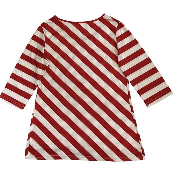 Womens Modlily Patriotic Flag Print T Shirt Top 3/4 Sleeve Bottom Ring Detail M - Picture 2 of 11